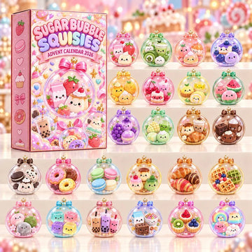 Sugar Bubble Squisies Advent Calendar 2026 - 24-Day Countdown, Acrylic Charms