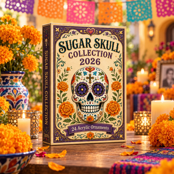 Sugar Skull Collection Advent Calendar 2026 - 24-Day Festive Countdown, Acrylic Charms Blind Box - Gift For Family & Friends1