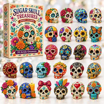 Sugar Skull Treasures advent calendar 2026 - 24-Day Countdown, Acrylic Charms