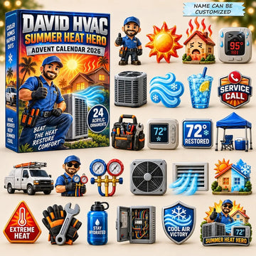 Summer HVAC Advent Calendar 2026 - 24-Day Countdown, Acrylic Charms