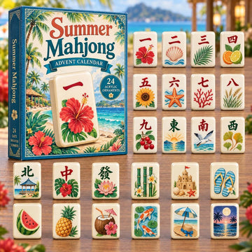Summer Mahjong Advent Calendar 2026 - 24-Day Countdown, Acrylic Charms
