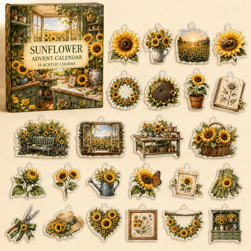 Sunflower Advent Calendar 2026 - 24-Day Countdown, Acrylic Charms