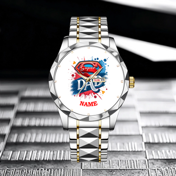 Super Hero - Dad _ Personalized Name Watch - Father's Day Gift