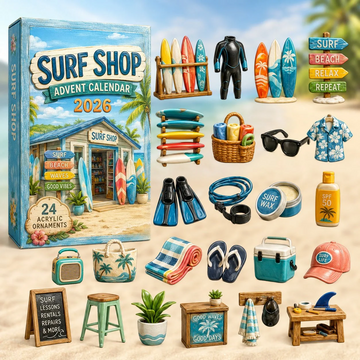 Surf Shop Advent Calendar 2026 - 24-Day Countdown, Acrylic Charms Every Day Bring New Suprises