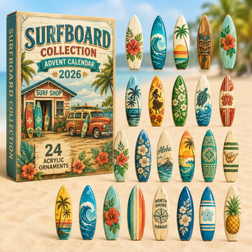 Surfboard Collection Advent Calendar 2026 - 24-Day Countdown, Acrylic Charms Every Day Bring New Suprises