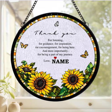 Thank You Mentor Personalized Window Suncatcher Thank You Suncatcher Gift For Mentor Floral Window Hanging Keepsake Appreciation Suncatcher
