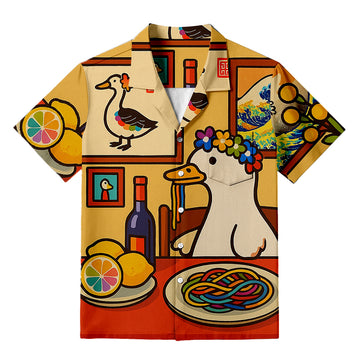 Personality fashionMore Spaghetti Less Upsetti Goose Hawaiian Shirt