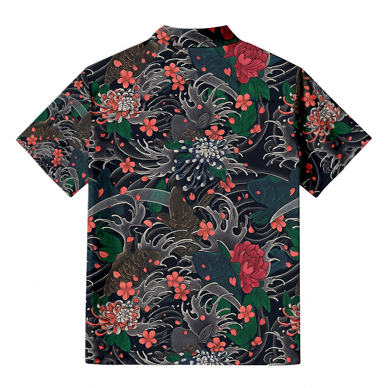 Koi Fish Retro Japanese Hawaiian Shirt