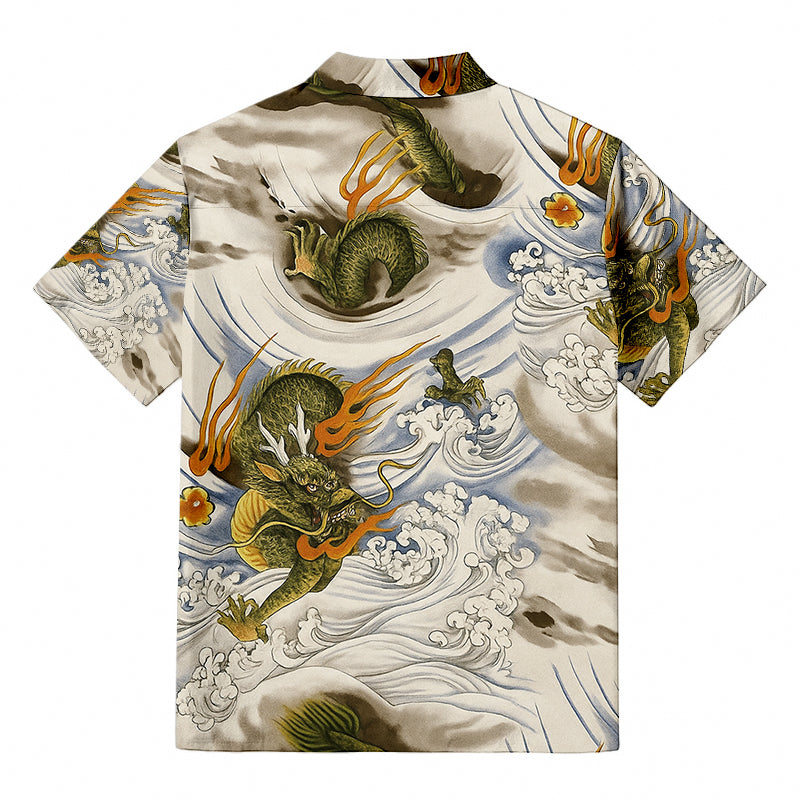 Japanese Rayon Dragon Hawaiian Shirt