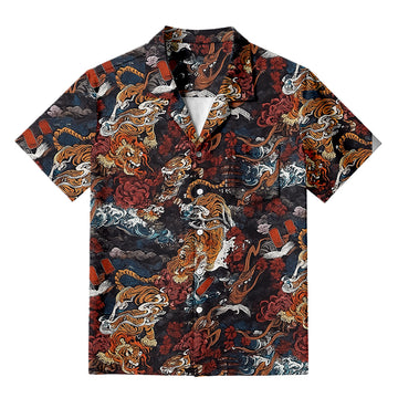 Personality fashionVintage 1950s Tiger Hawaiian Shirt