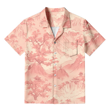 Personality fashionCherry Blossom Mountains Hawaiian Shirt