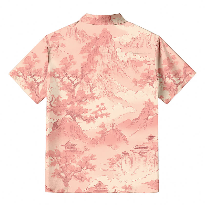 Cherry Blossom Mountains Hawaiian Shirt