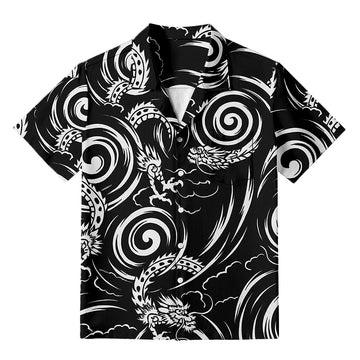 Personality fashionJapanese Black Dragon Hawaiian Shirt