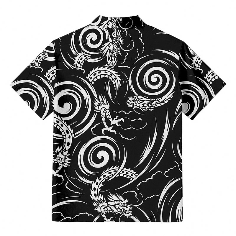 Japanese Black Dragon Hawaiian Shirt