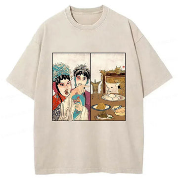 Personality fashion Asian Traditions Funny Washed T-Shirt