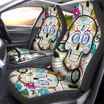 Tampa Bay Lightning Car Seat Covers Custom Sugar Skull Car Accessories