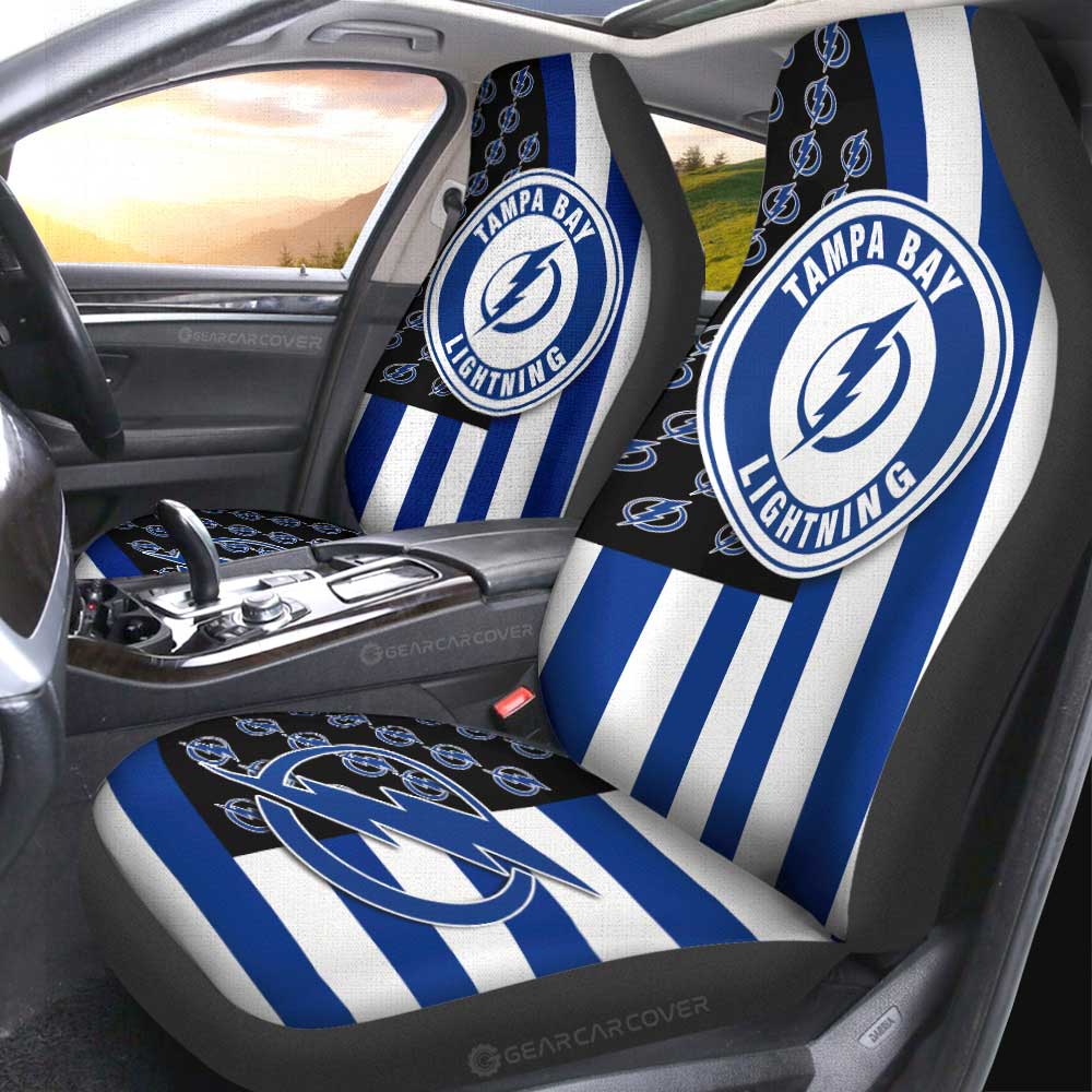 Tampa Bay Lightning Car Seat Covers Custom US Flag Style