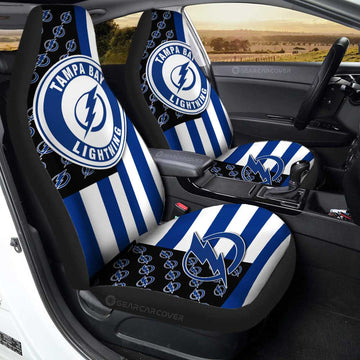 Tampa Bay Lightning Car Seat Covers Custom US Flag Style