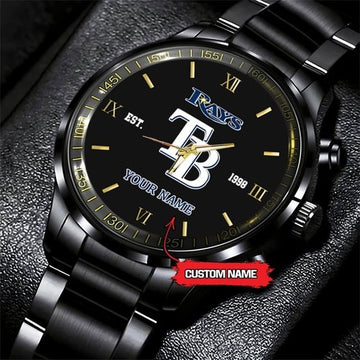 Tampa Bay Rays MLB Black Fashion Watch Custom Your Name