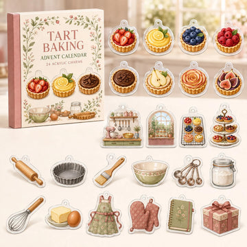 Tart Baking Advent Calendar 2026 - 24-Day Countdown, Acrylic Charms