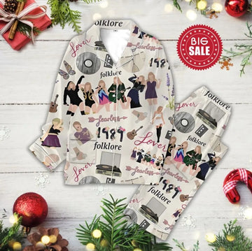 Taylor All Hit Album Eras Tour Pajamas Set, Swift Pajamas Set