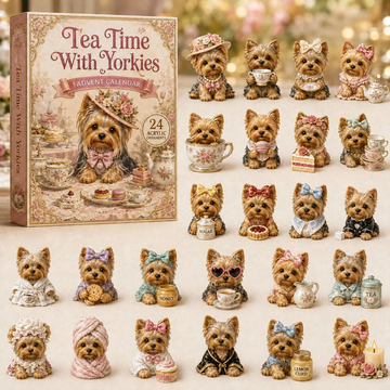 Tea Time With Yorkies Advent Calendar 2026 - 24-Day Countdown, Acrylic Charms Every Day Bring New Suprises