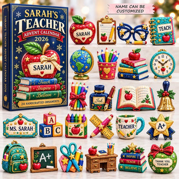 Teacher Christmas Magic Advent Calendar 2026 - 24-Day Countdown, Acrylic Charms