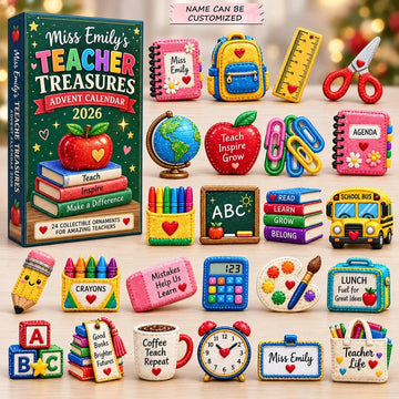 Teacher Classroom Treasures Advent Calendar 2026 - 24-Day Countdown, Acrylic Charms