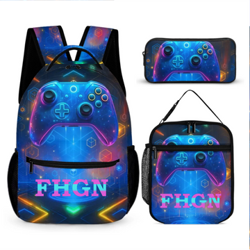 Technological Style Customized Backpack With Game Controller - Personalized Name