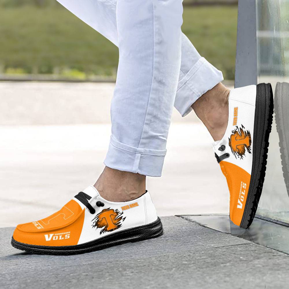 Tennessee Volunteers Hey Dude Shoes, NCAA Shoes, White Hey Dudes - Ingenious Gifts Your Whole Family
