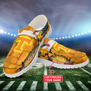Tennessee Volunteers NCAA Personalized Hey Dude Sports Shoes Custom Name Design Perfect Gift For Fans