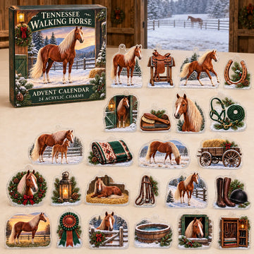Tennessee Walking Horse Winter Advent Calendar 2026 - 24-Day Countdown, Acrylic Charms