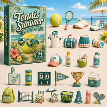 Tennis Summer Advent Calendar 2026 - 24-Day Countdown, Acrylic Charms Every Day Bring New Suprises