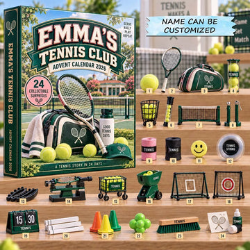 Tennis advent calendar 2026 - 24-Day Countdown, Acrylic Charms