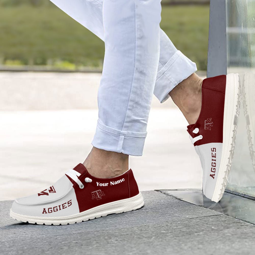 Texas A and M Aggies Hey Dude Shoes, NCAA Shoes – Custom name - Ingenious Gifts Your Whole Fami