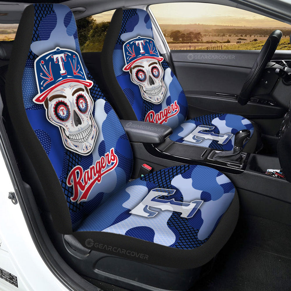 Texas Rangers Car Seat Covers Skull Theme Collection