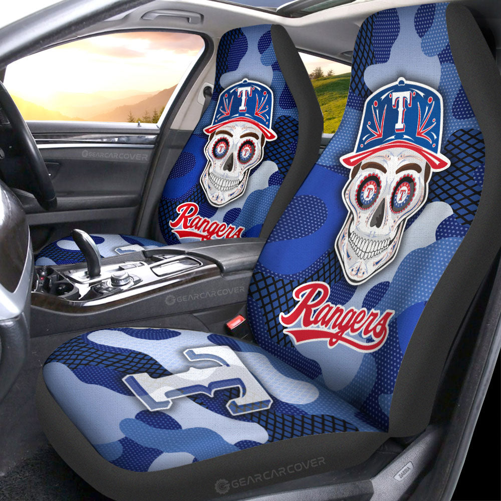 Texas Rangers Car Seat Covers Skull Theme Collection