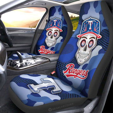 Texas Rangers Car Seat Covers Skull Theme Collection