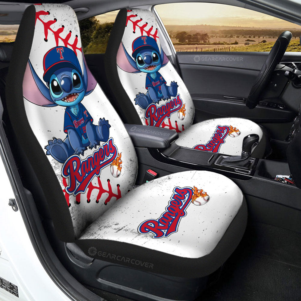 Texas Rangers Car Seat Covers Stitch Theme Collection