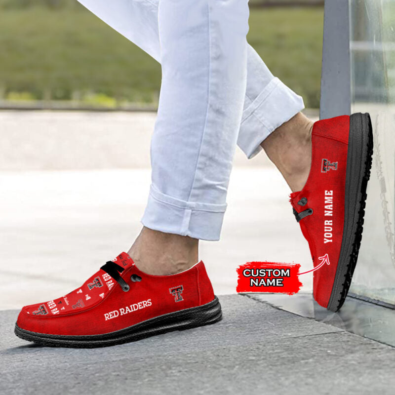 Texas Tech Red Raiders Hey Dude Shoes, NCAA Shoes -NCAA Pattern For All Teams Custom Name Shoes - Ingenious Gifts Your Whole Family