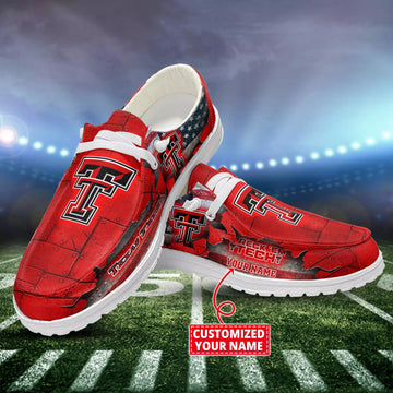 Texas Tech Red Raiders NCAA Personalized Hey Dude Sports Shoes Custom Name Design Perfect Gift For Fans