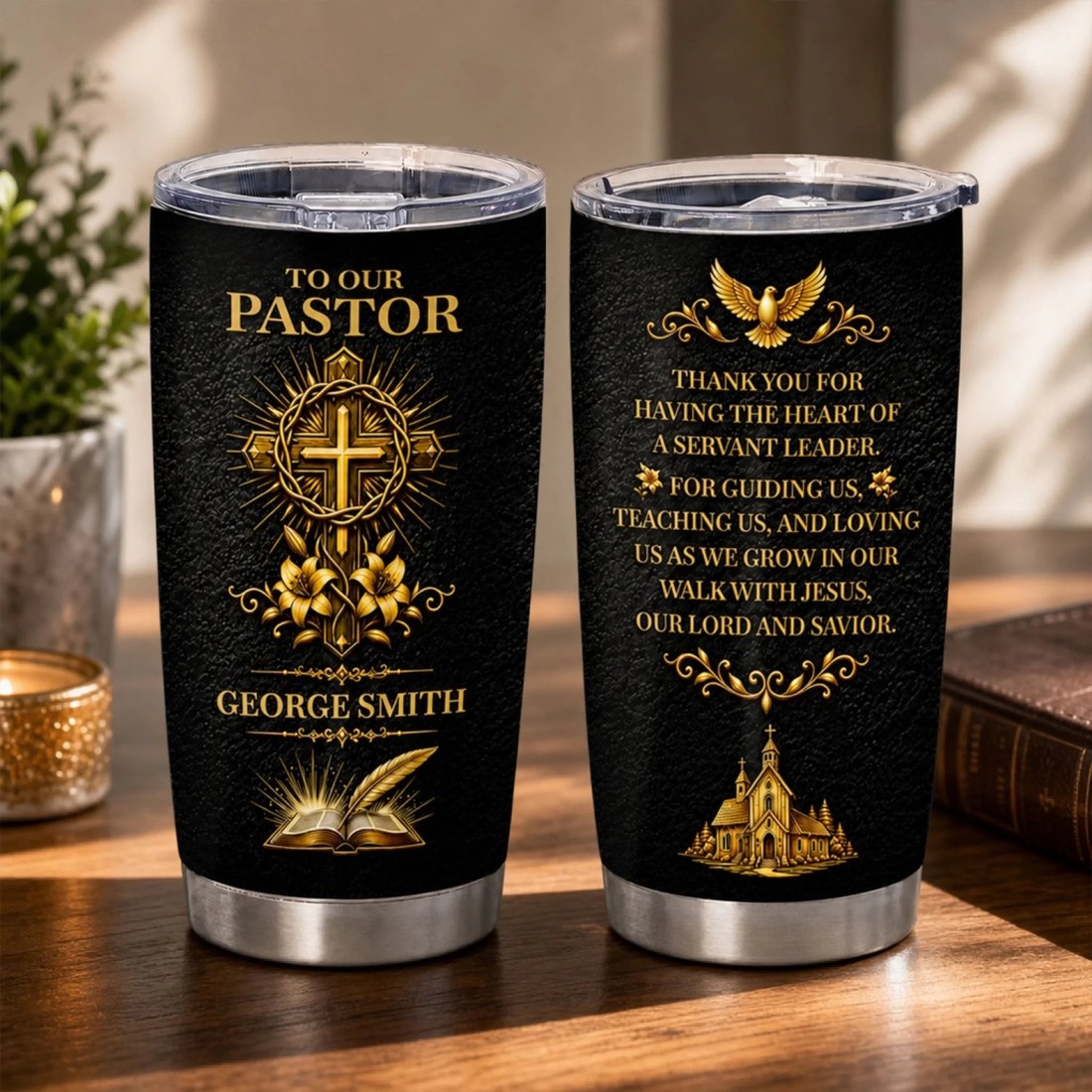 Thank You Pastor Personalized Tumbler Pastor Appreciation Gift Christian Gift For Pastor