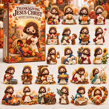 Thanksgiving Jesus Christ advent calendar 2026 - 24-Day Countdown, Acrylic Charms