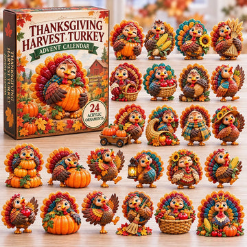 Thanksgiving Turkey Day Advent Calendar 2026 - 24-Day Countdown, Acrylic Charms