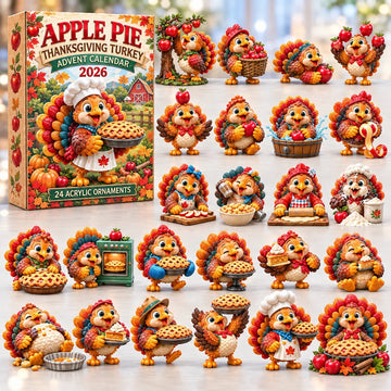 Thanksgiving Turkey Pie Advent Calendar 2026 - 24-Day Countdown, Acrylic Charms