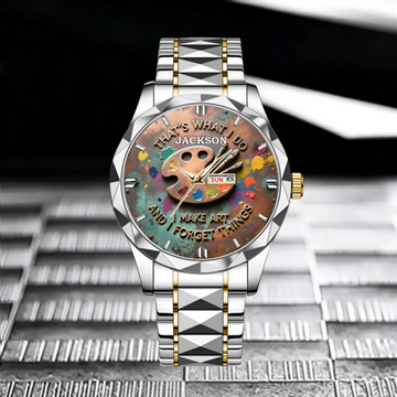 That's What I Do I Make Art and I Forget Things - Personalized Name Palette Watch