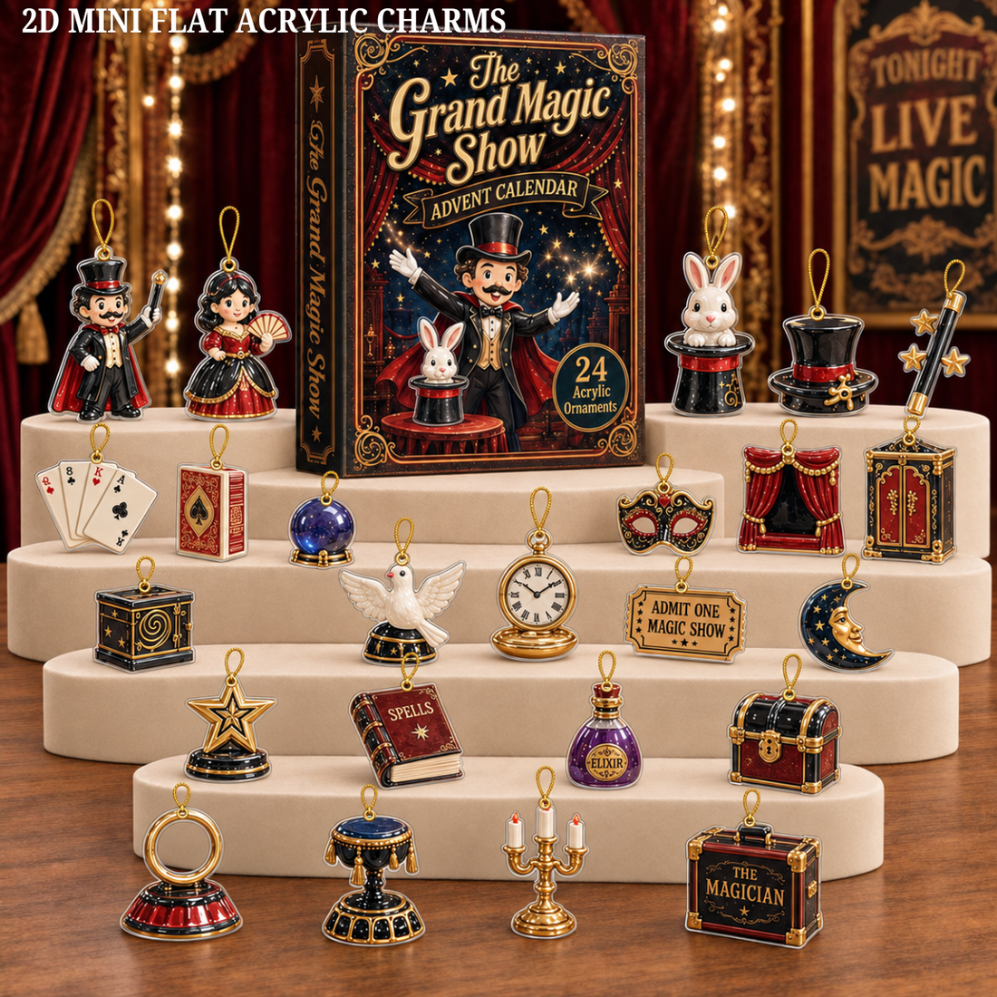 The Grand Magic Show Advent Calendar 2026 24 Day Festive Countdown Acrylic Charms Blind Box Gift For Magic Lovers