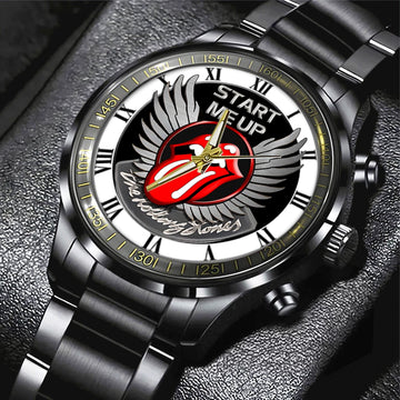 The Rolling Stones Black Stainless Steel Watch
