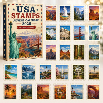 The USA Stamps Advent Calendar 2026 - 24-Day Countdown, Acrylic Charms Every Day Bring New Suprises