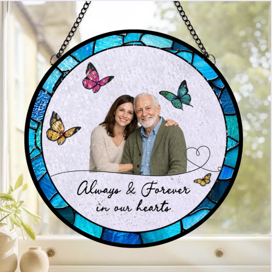 The Love We Shared Still Shines Personalized Window Stained Glass Custom Photo Memorial Suncatcher Sympathy Gifts